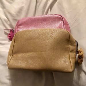 Two Glittery Lancôme Makeup Bags